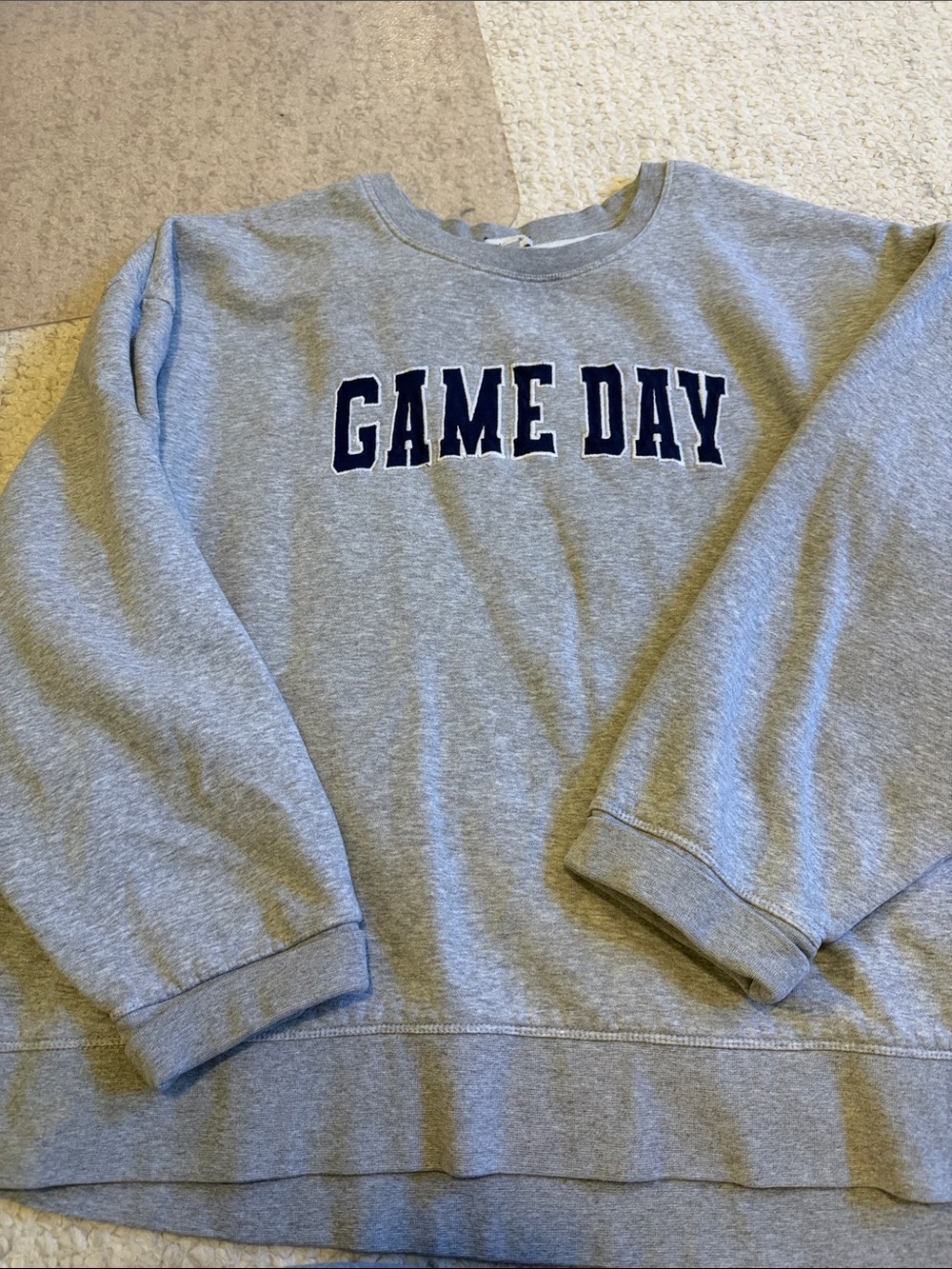 J.Crew Factoey GAME DAY Grey Crewneck Sweatshirt Size 2X